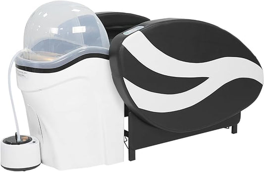 TATARTIST Automatic Smart Massage Shampoo Bed with Fumigation Head Therapy Armrest and Legrest Airbag Wrapping ABS Plastic Basin Body Electrical Massage Shampoo Bed for Spa Beauty Salon