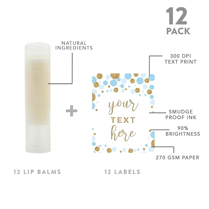 Andaz Press Personalized Lip Balm Party Glitter