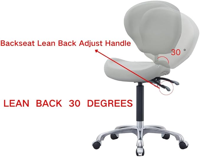 Height Adjustable Rolling Stools Drafting Chair with Backrest,Work from Home,Studio,Dental,Office Work at a Desk,Salon,Art Studio, Tattoo,Garage, Kitchen, Counter, (Grey)