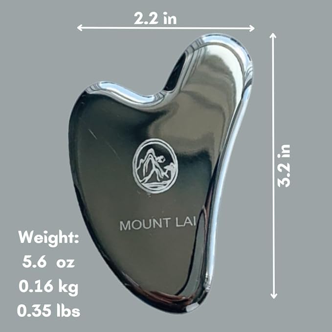 Mount Lai Stainless Steel Gua Sha Facial Tool – The Element of Refinement – Professional Grade Steel Face Sculpting Tool for Lymphatic Drainage, Puffiness Reduction & Refined Results