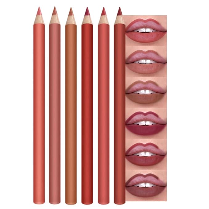 6-Color Velvet Matte Lipstick Pencils Pack for Lips Makeup, Ultra Smooth Creamy Hydrating, Long-Lasting High lmpact Color Soft Finish, Moisturized Lips (6Pcs Matte Lip pencils Set-D, Pack of 1)
