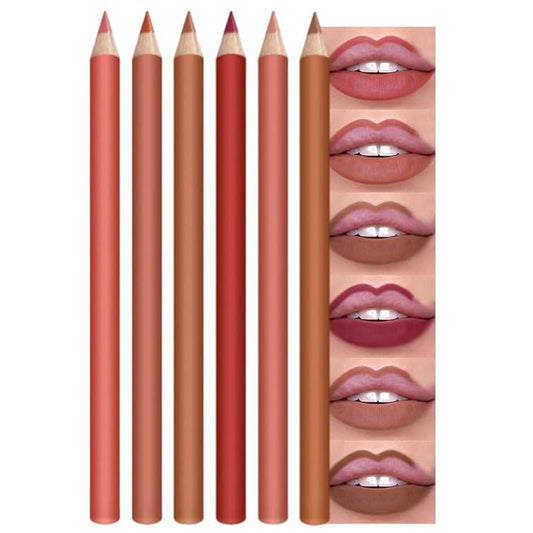 6-Color Velvet Matte Lipstick Pencils Pack for Lips Makeup, Ultra Smooth Creamy Hydrating, Long-Lasting High lmpact Color Soft Finish, Moisturized Lips (6Pcs Matte Lip pencils Set-E, Pack of 1)