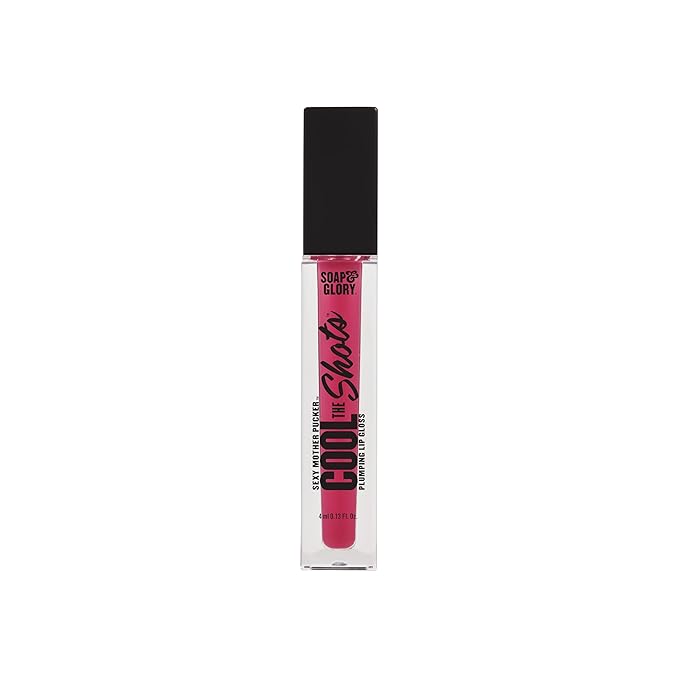 Soap & Glory SMP Cool The Shots Plumping Lip Gloss - Hydrating & Cooling Lip Plumper - Infused with Menthol & Vitamin E - High Shine, Glossy Finish - Vegan & Cruelty-Free - Pink Punch (4ml)