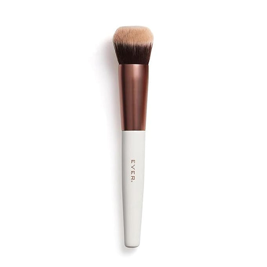 EVER Foundation Brush, Professional Face Makeup Brushes for Liquid and Powder Foundation, Contoured Foundation Brush, Vegan and Cruelty-Free