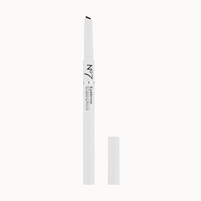 No7 Beautiful Eyebrows Sculpting Pencil - Brown - Precision-Tip Eyebrows Pencil with Angled Brush Tip - Sculpting Brow Pencil with Spoolie Brush to Comb & Style Brows - (0.2g)