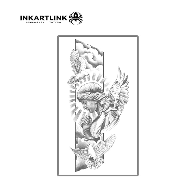 INKARTLINK Semi Permanent Tattoo, party tattoo, beautiful and realistic design, fun tattoo experience, cruelty-free, non-reflective, waterproof (Goddess of Peace)
