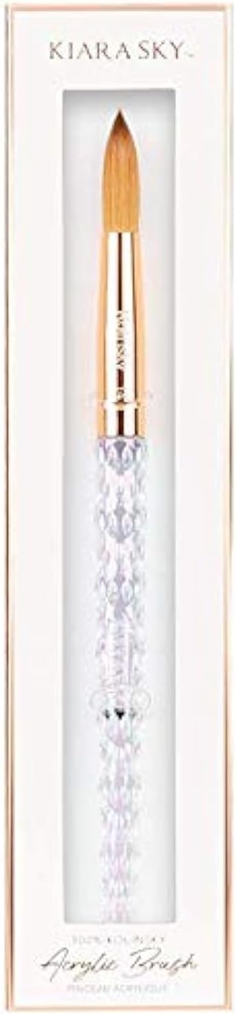 Kiara Sky Crystal Acrylic Kolinsky Nail Brush (Clear, #14)