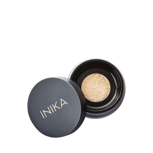 INIKA Organic Mineral Powder Foundation with SPF 25 - Vegan Makeup, Natural Looking, Buildable Coverage, Flawless Radiance & Glow, Blemish Coverage, Cruelty Free, Sustainable Packaging, Nurture, 8g