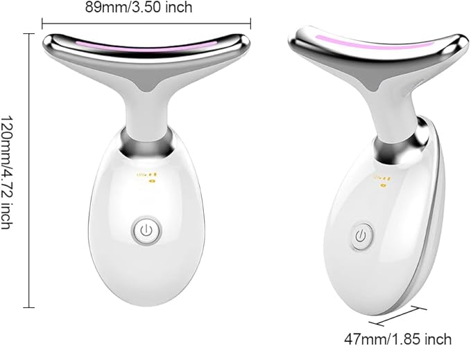 7-in-1 LED Skin Sculptor - Red Light Neck Massager with Heat - Ergonomic Relaxation Device for Muscle Comfort & Skin Care, Non-Medical Personal Use,White,2025