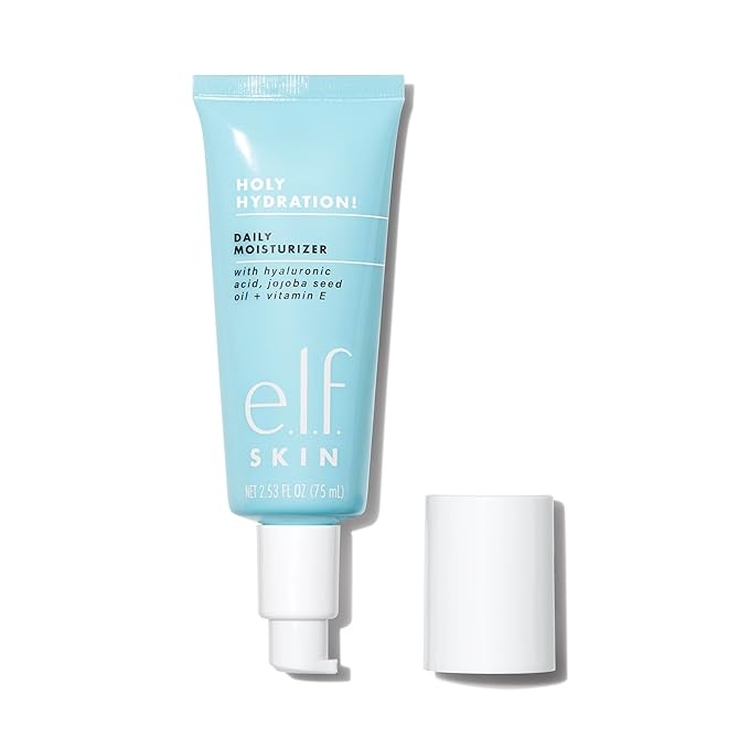 e.l.f. SKIN Holy Hydration! Daily Hydration Moisturizer, Ultra-Hydrating Formula, Infused with Aloe, Jojoba Oil & Shea Butter, Vegan & Cruelty-Free, 2.53 Fl Oz