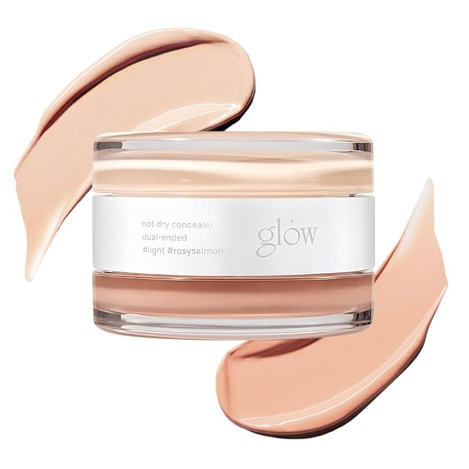 glow not dry concealer #light #rosysalmon | covers under-eye circles & blemishes | full-coverage | dual-color&use | melt-in texture | 0.4 oz | beige