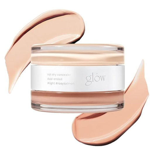 glow not dry concealer #light #rosysalmon | covers under-eye circles & blemishes | full-coverage | dual-color&use | melt-in texture | 0.4 oz | beige