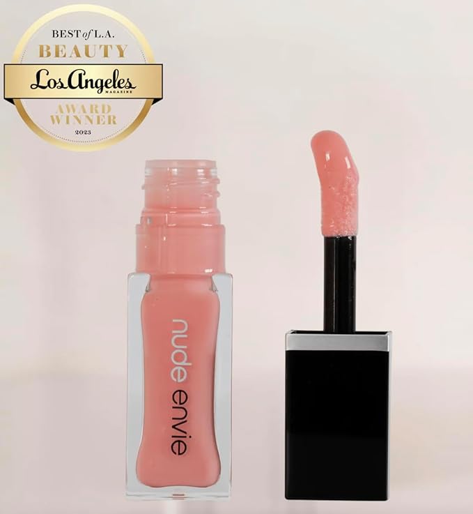 nude envie - Lip Gloss - High-Shine Finish - Moisturizing & Easy Application - Luxury Hydration - Non-Sticky Formula - With Vitamin E & Glycine Soja Oil - Vegan, Paraben-Free & Cruelty-Free - Shine