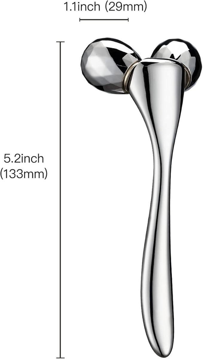 Tekson 3D Metal Face Massage Roller Tool, Facial Sculptor for Reduce Puffiness, Remove Eye Wrinkles (Zine Alloy)