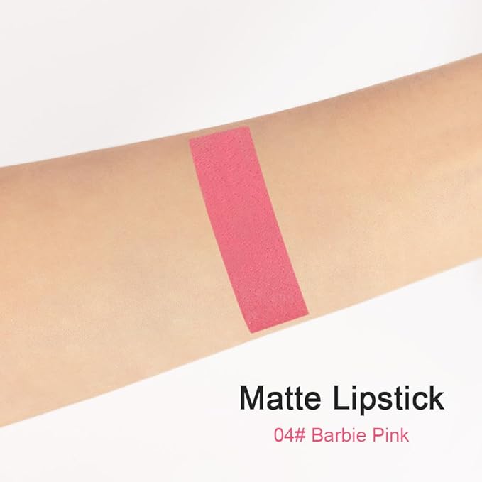 evpct 1Pcs Pink Matte Lipstick and Lip Crayon Liner Pencil Pen Set for Women Lip Stain Long Lasting Waterproof labiales mate magicos 24 horas originales pintalabios permanente 24 horas 04