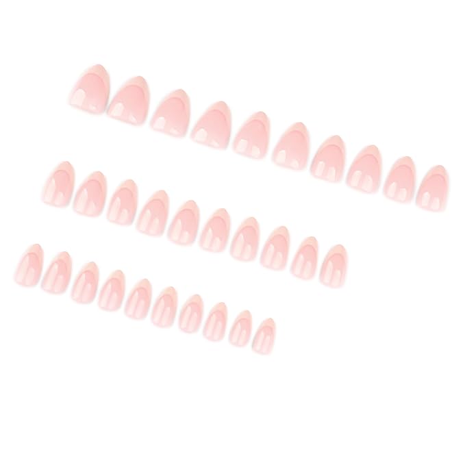 White French Tips Press On Nails Short Almond, White French Soft Gel Stick On Nails, Designer Reusable Acrylic Nail Press Ons, Fake Nails With Glue On Nail, Wedding False Nail For Women