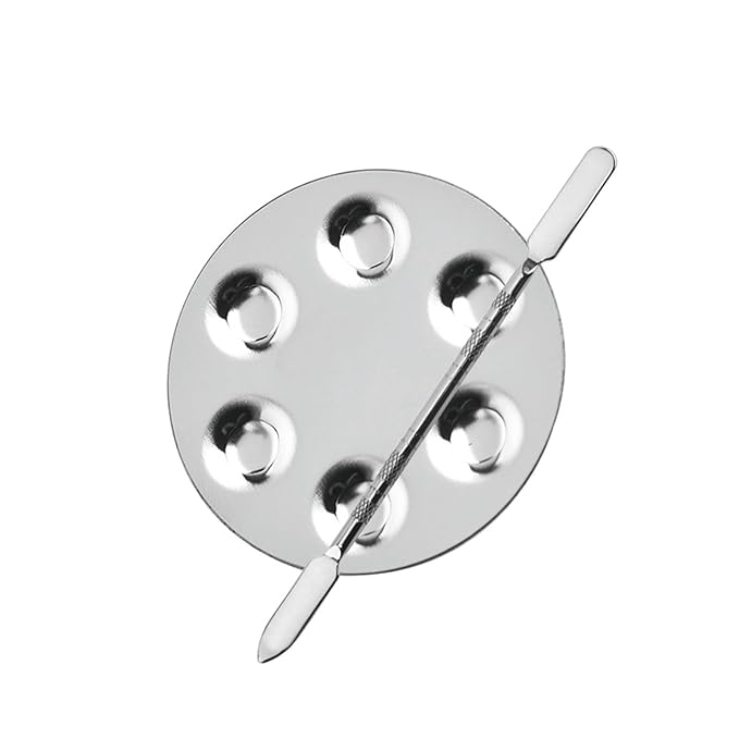 Metal Mixing Palette Makeup Spatula, Foundation Mixing Palette