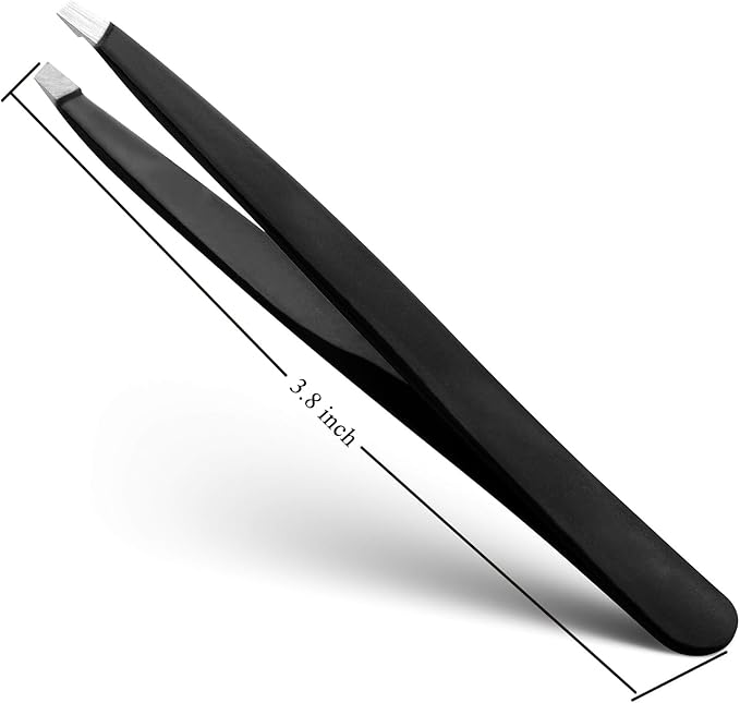 Stainless Steel Slant Tweezer - Eyebrow Tweezers for Women and Men