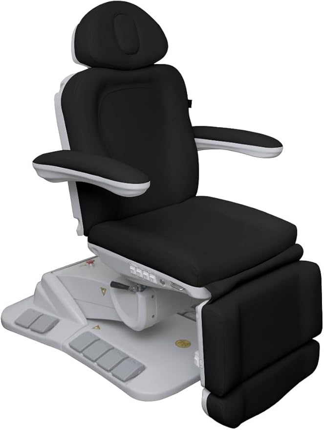 Premium Facial Bed for Esthetician, Electric Med Spa Chair with 120° Rotation, Built-in Foot Controls, Medical-Grade Microfiber, 2-Year Warranty, Memory Functions - 2246EBM, Black