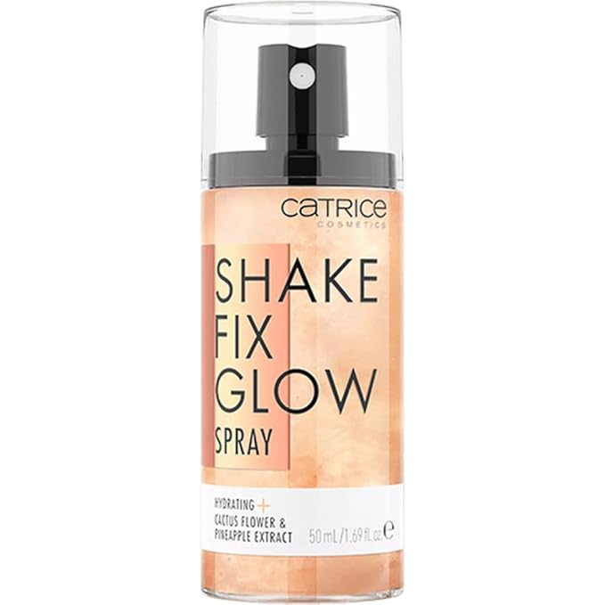 Catrice | Shake Fix Glow Spray | Sets Makeup and Hydrates Skin | Made With Cactus Blossom and Pineapple Extract | Oil Free, Paraben Free, Gluten Free | Vegan & Cruelty Free