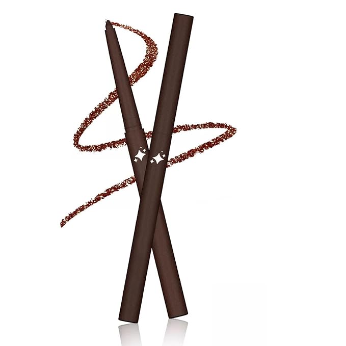 Dark Brown Bronze Eyeliner Waterproof Brown Eyeliner Pencil Retractable brown gel eyeliner Smudge-proof Long Lasting Hypoallergenic (09# dark brown shimmer)