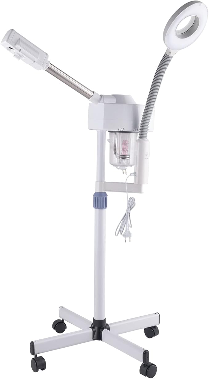 Winado 2 in 1 Professional Facial Steamer with 5X Magnification Lamp & Touch Screen, Esthetician Steamer Humidifier Face Spa Mist Steam for Home Beauty Salon, Personal Skin Care Deep Cleaning, White