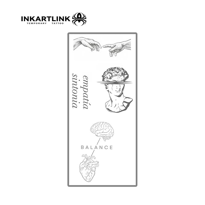 INKARTLINK Semi Permanent Tattoo, Temporary Tattoo, party tattoo, beautiful and realistic design, fun tattoo experience, cruelty-free, non-reflective, waterproof (David)