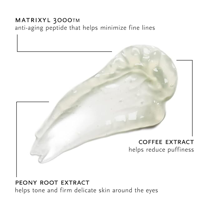 ARCONA Peptide Eye Serum - Coffee Extract Reduces Puffiness, Aloe + Lavender Soothe, Peptides Reduce Fine Lines + Wrinkles .3 oz. Made In The USA