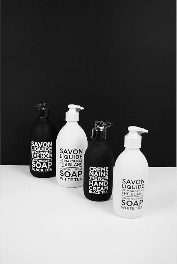 Compagnie de Provence Savon de Marseille Liquid Soap - Black Tea - 10 Fl Oz Glass Pump Bottle