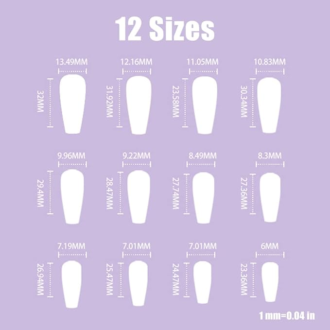 BABALAL Press on False Nails Full Cover Glue Stick on Fake Nails - Long Coffin, Brown Fall Acrylic, 24Pcs, Bling Glossy Manicure for Women and Girls