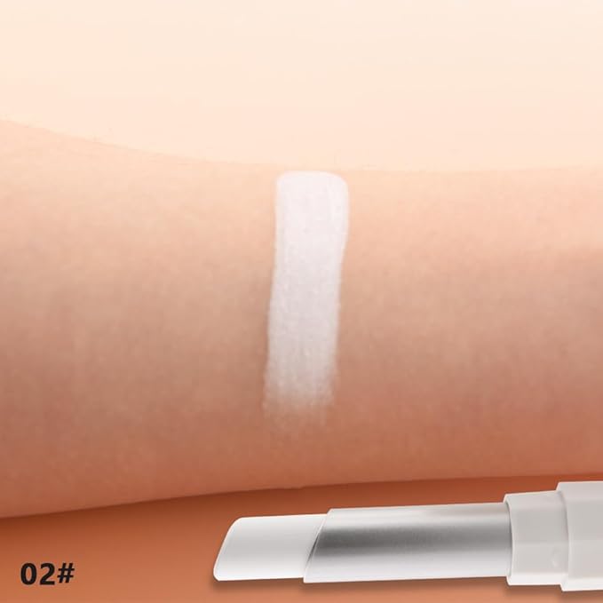 White Cream Matte Lipstick Stick for Women - Smooth Crayon Lips & Face Paint Stick, Natural Pigmented White Lip Color for Halloween Birthday Party Makeup, Lápiz labial mate blanco crema, 02