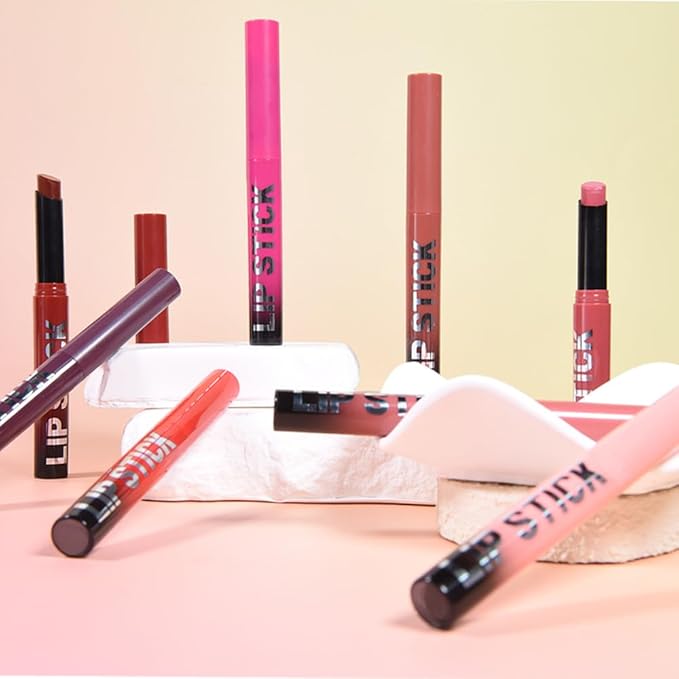 Orange Red Matte Lipstick for Women, Long Lasting Waterproof Transfer-Proof Vegan, 24 Hours Moisturizing Glossy Shine Lip Gloss, Lipstick Palette Beauty Products Makeup All-Day Formula A06#