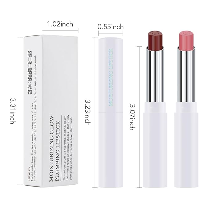 2Pcs Tinted Lip Balm Moisturizing Lipstick – Waterproof Hydrating Matte Lip Balm for Women, Creamy Natural Color Stain for Dry Lips, Soft Matte Finish (#5 Deep Cherry Brown & #08 Alluring Pink)