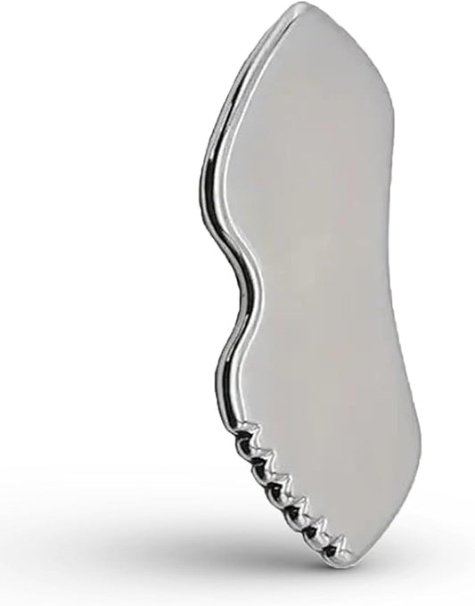 Gua Sha Massage Tool | Stainless Steel Face & Body Scraper for Skin Care, Muscle Relief, Circulation & Lymphatic Drainage | Traditional Chinese Massage Stone | 3.3 Inch