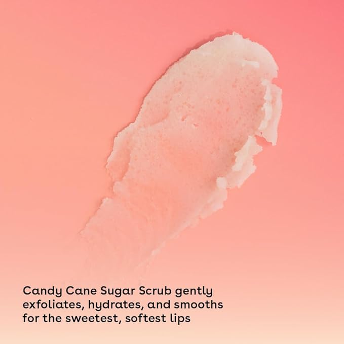 eos Holiday Lip Treatment Gift Set- Candy Cane Swirl Lip Scrub & 24H Moisture Super Balm, Limited-Edition Lip Care, Stocking Stuffers, 2-Pack