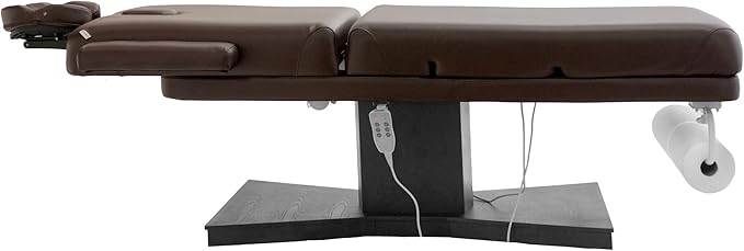 SKINACT Milo 3.0 Motor (with Independent Leg Adjustment) Electric Massage & Facial Bed/Table with Face Cradle Dark Brown