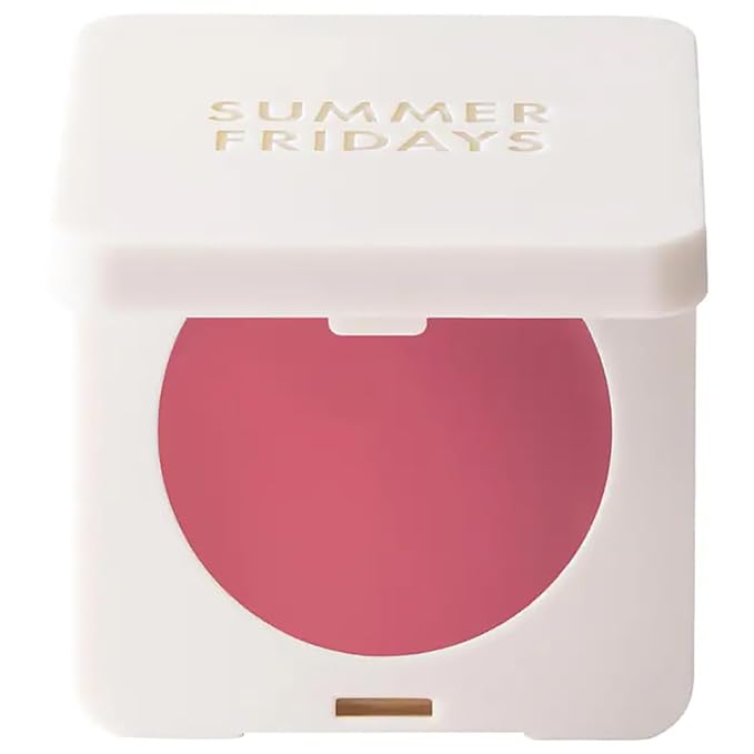 Summer Fridays Blush Butter Balm - Skincare-Infused Hydrating Cream Blush with Hyaluronic Acid, Ceramides, & Shea Butter for a Dewy Flush of Color - Cheek and Lip Tint - Sweet Rosé (0.14 Oz)