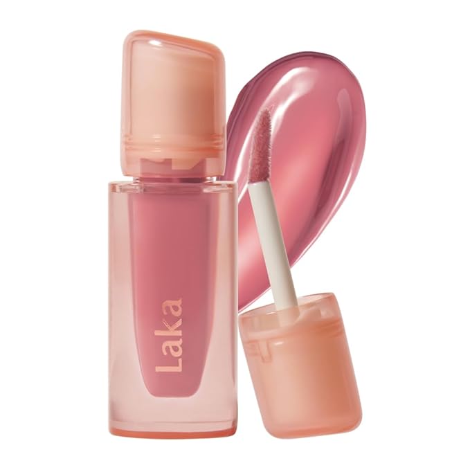 Laka Jelling Nude Gloss, 4.5g/0.15oz, Sheer Hydrating Lip Oil with No Stain, Non-Sticky, Nourishing Gloss for a Fresh, Glowy Look, Vegan, Clean Beauty Makeup, K-Beauty (#306 Angel Ring)