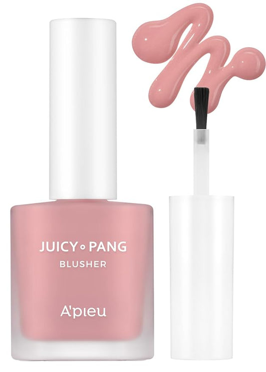 A'PIEU Juicy-Pang Water Blusher [PK03] – Fruity Liquid Blush for Cheeks, Buildable & Blendable Color, Hydrating Dewy Finish with Fruit Extract Blend & Rose Flower Water, 0.31 fl oz
