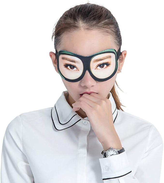 Honbay 3D Funny Eyeshade Soft Sleep Eye Mask with Adjustable Head Strap for Travel, Game, Party, Rest, Sleeping (Woman)