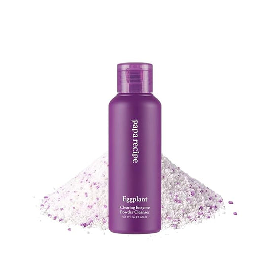 Papa Recipe Eggplant Enzyme Powder Cleanser - Soft Exfoliating Facial Wash for Sensitive Skin (50g, 1.72oz) - Korean Skincare for Radiant, Smooth Complexion, Safe for sensitive skin