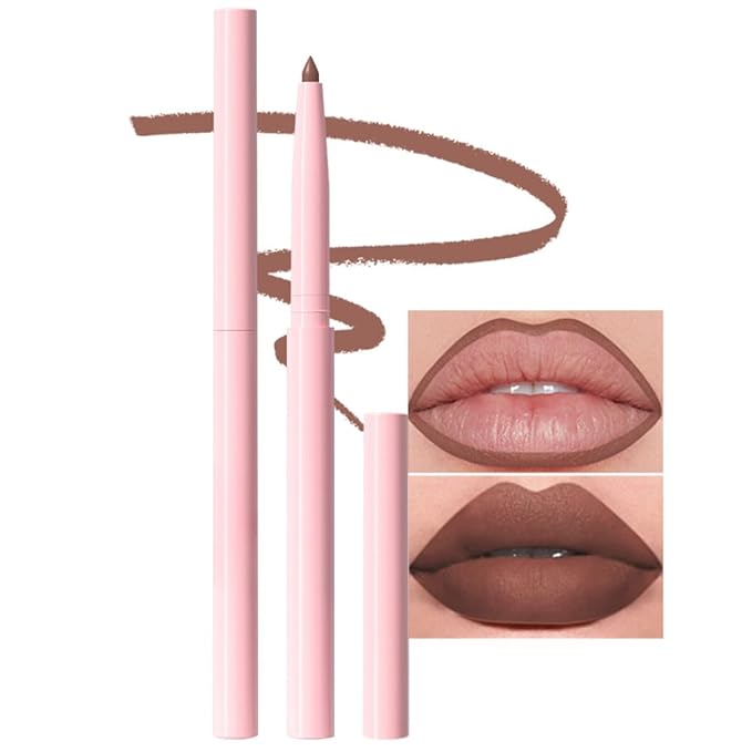 Silky Smooth Retractable Matte Lip Liner Pencil, Taupe Lip Liner Long-Lasting Creamy Formula for Shaping & Sculpting Lips, Matte Velvet Pigmented Lip Liner Crayon Lipstick 12#