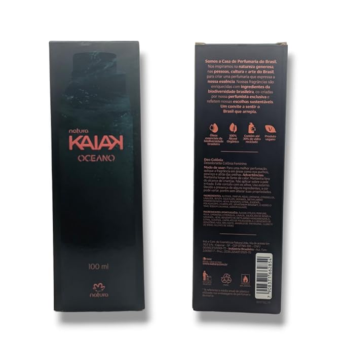 natura - Linha Kaiak (Oceano) - Colonia Feminina 100 ML - (Kaiak (Ocean) Collection - Eau de Cologne for Women 3.38 Fl Oz)