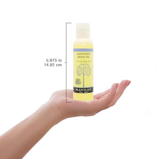 Plantlife Lavender Body Oil - Moisturizing Natural Body Oil for All Skin Types - Nourishing Dry Skin and Making It Feel Soft and Silky for Women & Men - Bath, Body & Massage Oil - 4oz