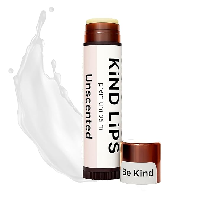 Kind Lips Lip Balm - Nourishing & Moisturizing Lip Care | for Dry Chapped Lips | Infused with Shea Butter & Beeswax | Unscented | 0.15 Ounce (Pack of 5)