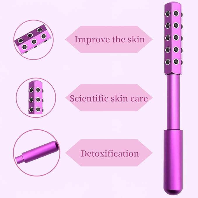 KOTOMI Radiance Beauty Roller,Up Lifting Facial Massage Roller, 30 Germanium Stone Face Sculpting Tool, Facial Roller for Face Beauty Massage, Helps Blood Circulation, Reduces Puffiness
