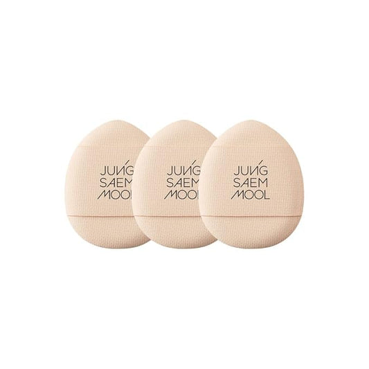 JUNG SAEM MOOL Skinny Tap Puff 3pcs, Mini Precision Puff for Concealer and Touch-Up, Ultra-Slim Fitting Makeup Sponge for Seamless Coverage Around Nose Eyes Lips, Travel-Friendly Korean Beauty Tool