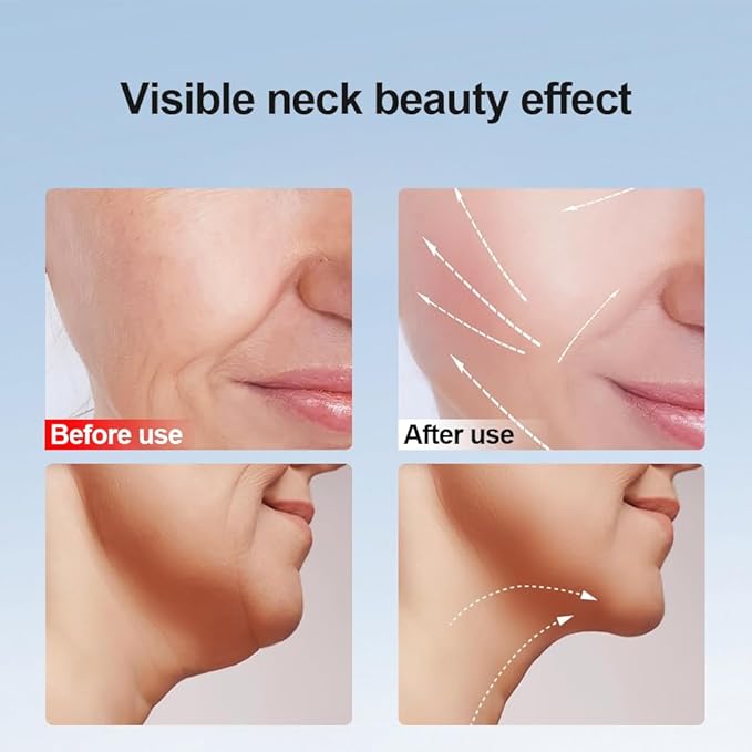 7-in-1 LED Skin Sculptor - Red Light Neck Massager with Heat - Ergonomic Relaxation Device for Muscle Comfort & Skin Care, Non-Medical Personal Use,White,2025