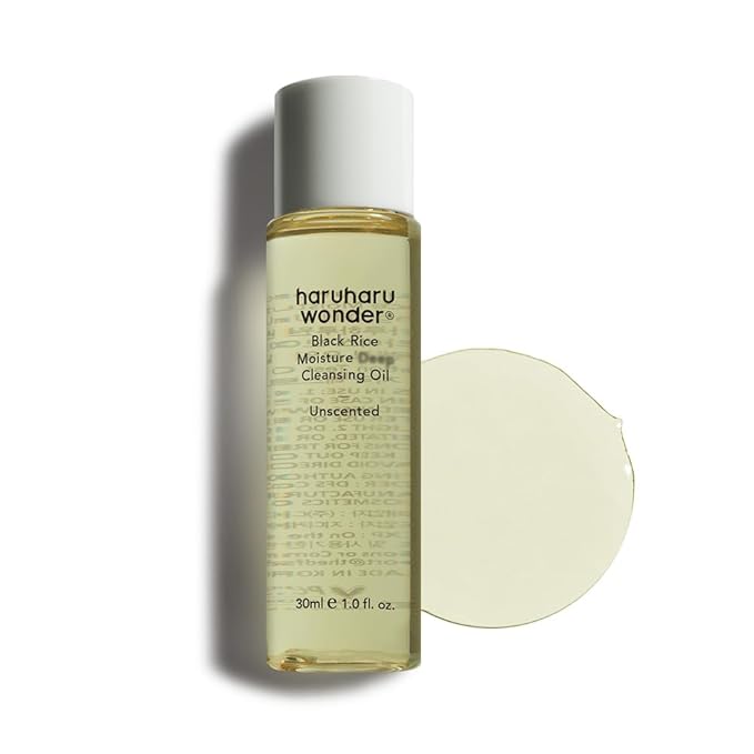 HARUHARU wonder Black Rice Moisture Cleansing Oil, Travel Size, Double Cleansing, Daily Makeup remover, Pore Oil Cleanser, Korean Skincare, Non-comedogenic, Holiday Stocking Stuffer, 1.0 fl oz