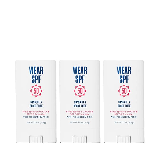 Wear SPF Sunscreen Sport Stick – Sweat & Water-Resistant SPF 50, 3-pack